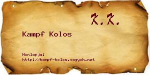 Kampf Kolos névjegykártya
